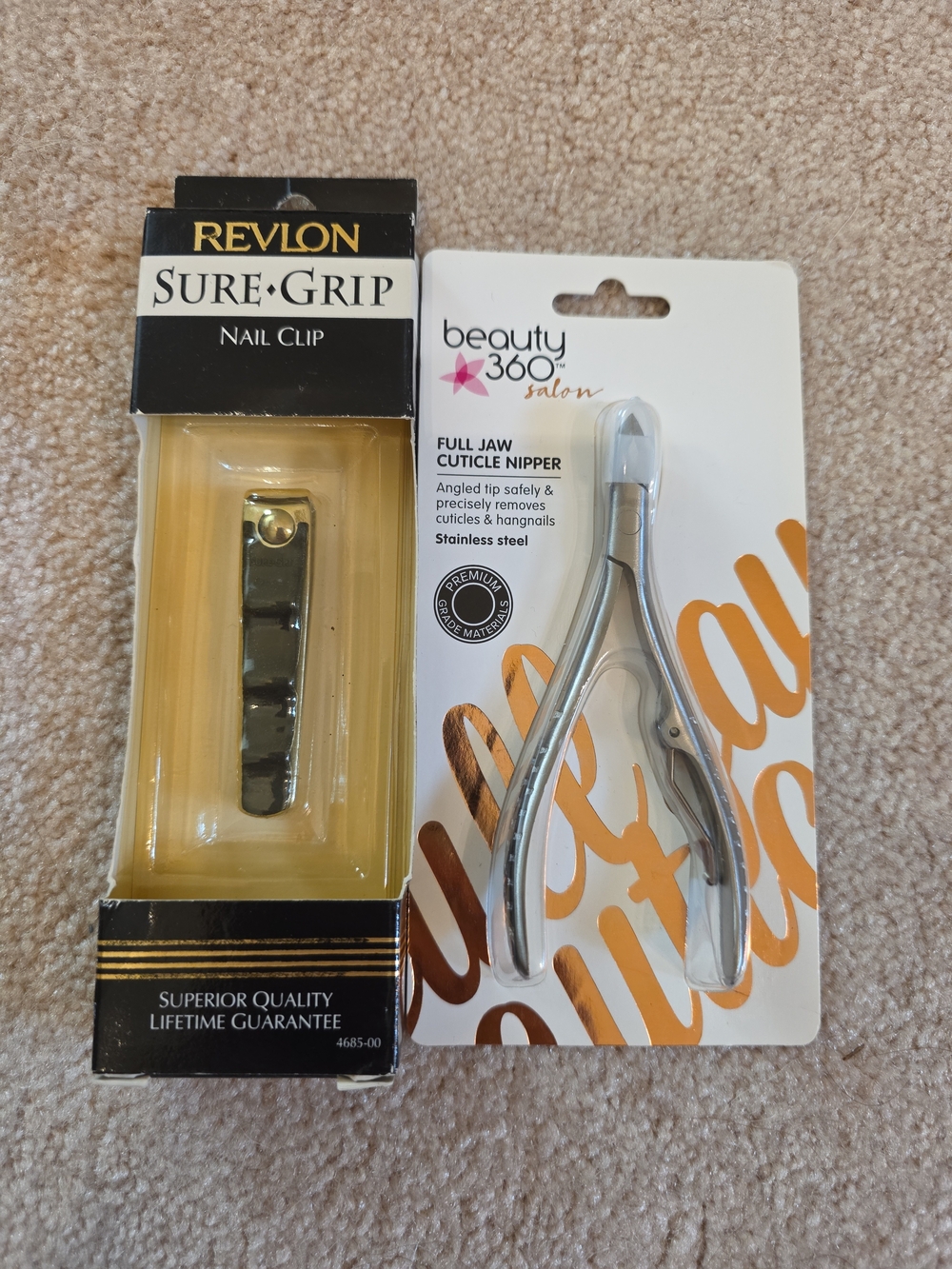 Revlon Sure Grip Nice Clip & Beauty 360 Cuticle Nipper--NIB